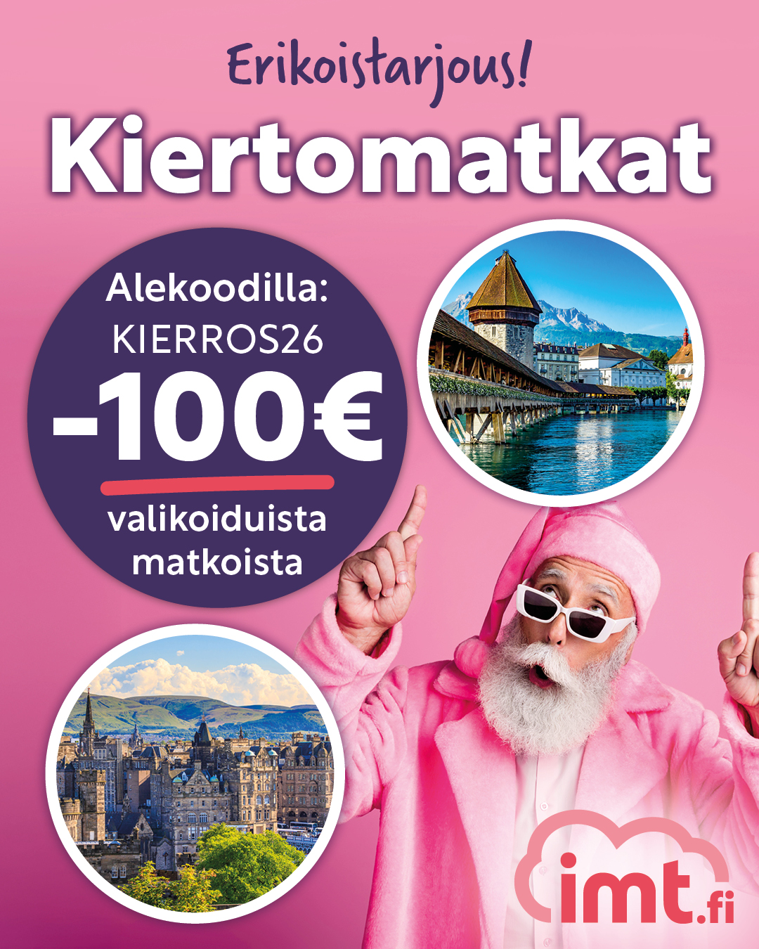 Kiertomatkat 2026 -100 €, jouluteema