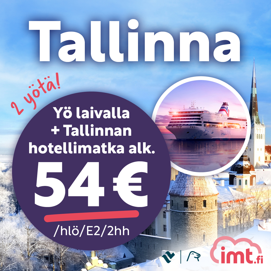 Tallinna, yö laivalla alk. 54 €/hlö
