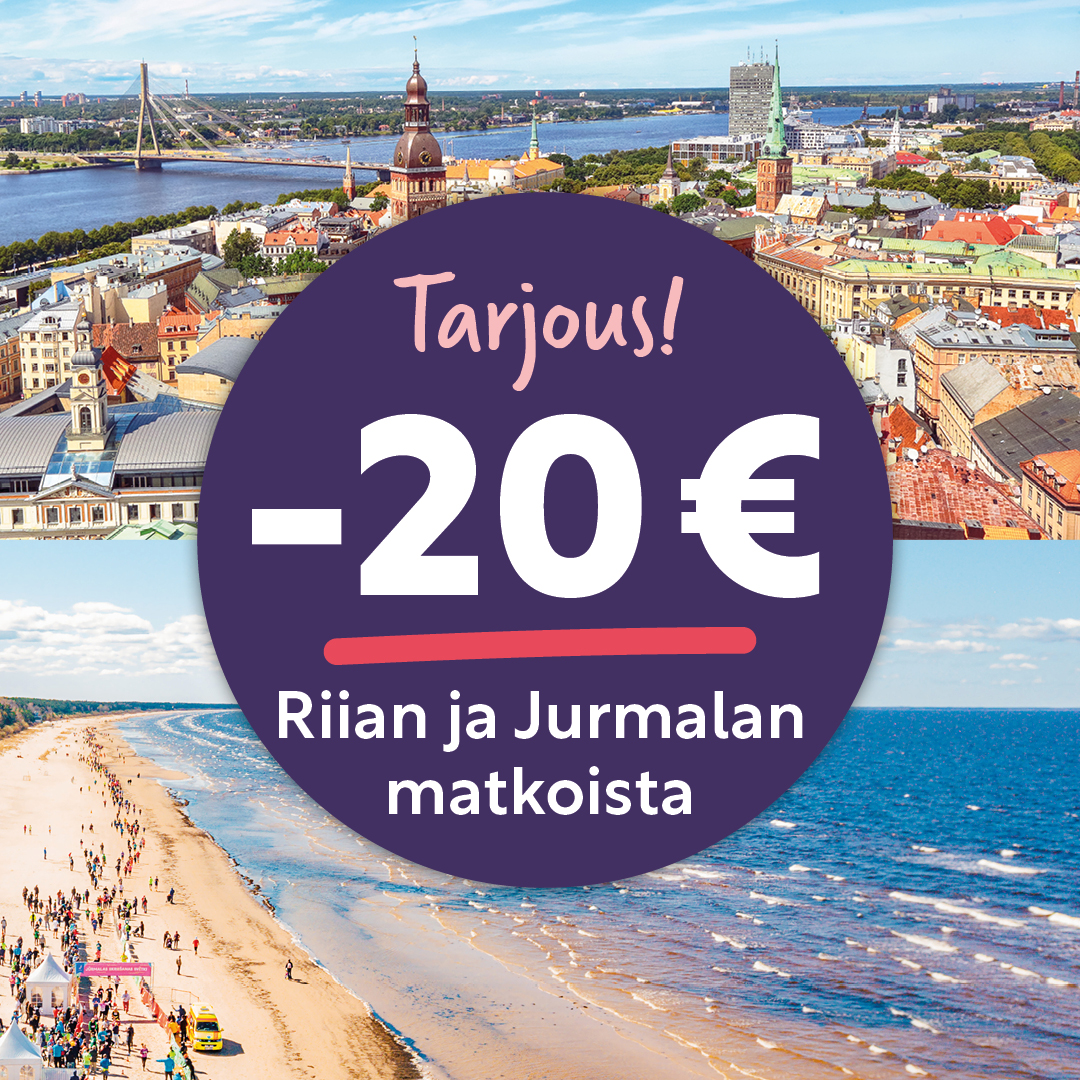 Tarjous, Riika ja Jurmala -20 €